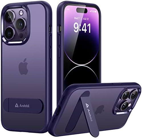 andobil for iPhone 14 Pro Case עם Stand [Kickstand Invisient Invisient] [הגנה על ציון צבאי] מארז מגן דק-רזה אטום לזעזועים לאייפון 14 Pro